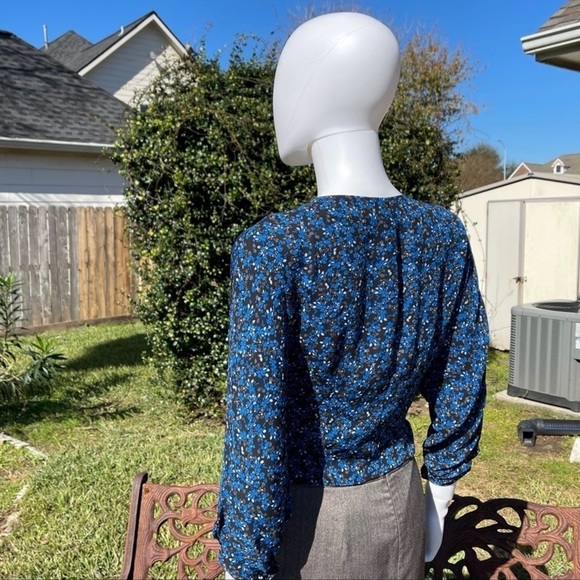 NWT PARKER Flirty Boho Tie Front Wrap Cropped Fit Long Sleeve Blouse - Picture 11 of 13